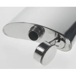 Plain Kidney Hip Flask With Captive Top 6oz