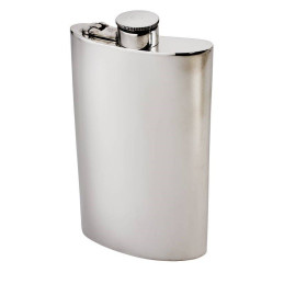 Plain Kidney Hip Flask With Captive Top 8oz