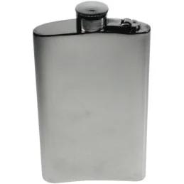Plain Kidney Hip Flask With Captive Top 8oz