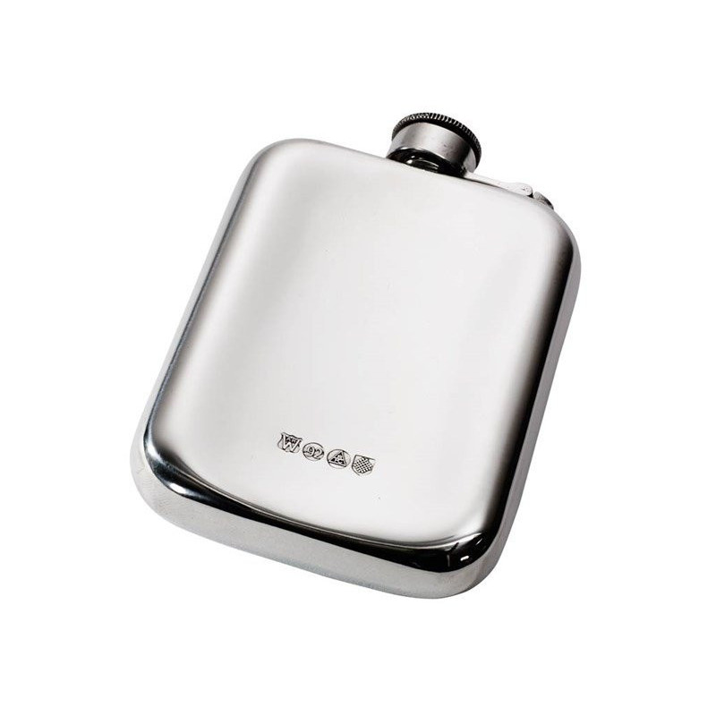 Plain Pocket Flask With Captive Top 6oz