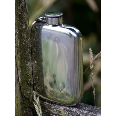 Plain Pocket Flask With Captive Top 6oz